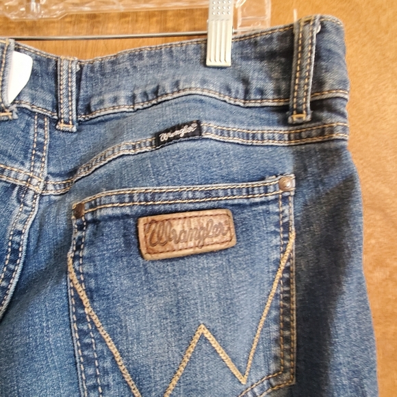 WRANGLER FLARE LEGS RAW HEM. 13/14 X 30 DENIM JEANS WESTERN - Picture 5 of 8